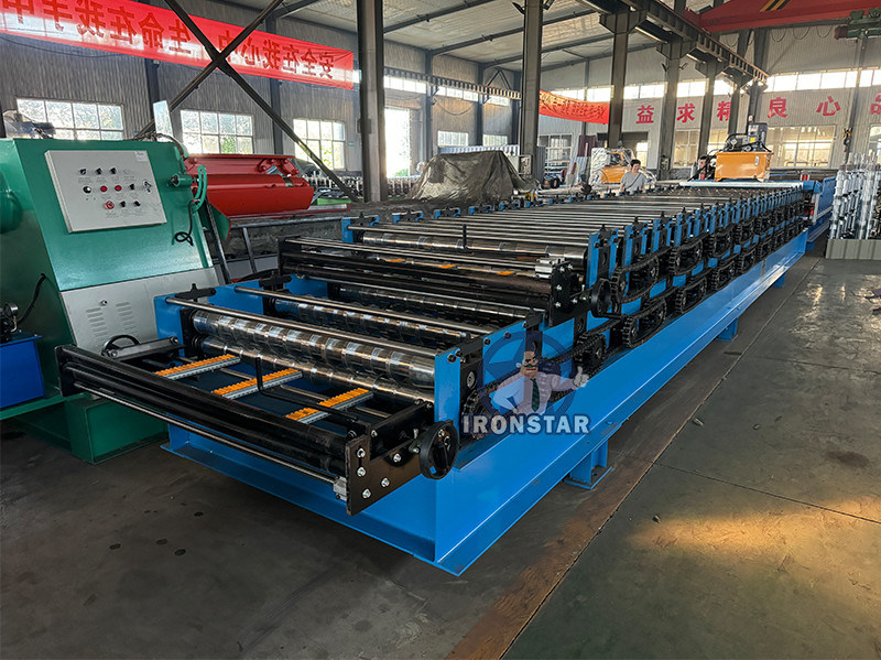 “Automatic PLC 5 Rib 6 Rib Trapezoidal Roof Sheet Double Layer Roll Forming Machine  Market High Precision 5 Rib 6 Rib Trapezoidal Sheet Double Layer Cold Roll Forming Machine Supplier in C”