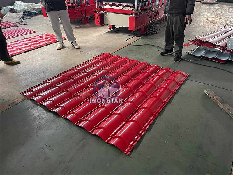 “828 Glazed Tile Roll Forming Machine Water Ripple Roll Forming Machine Step Tile Roll Forming Machine Roofing Tile Production Line Equipment for Bolivia Roof Tile Factory”